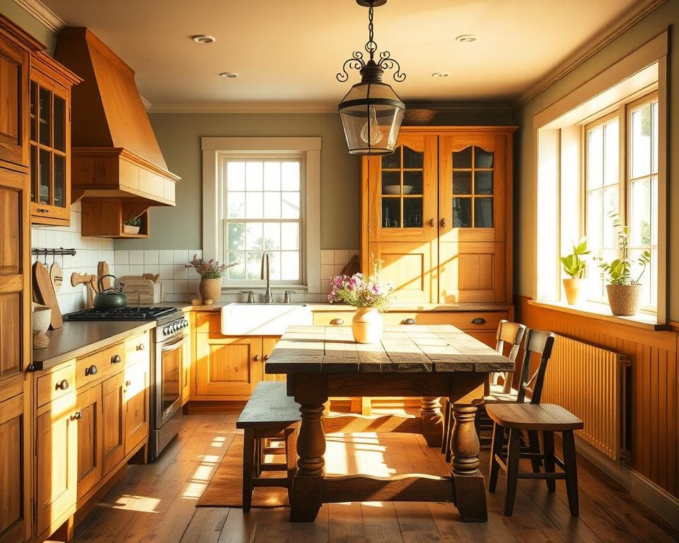 Wat zijn sfeervolle kleuren voor een landelijke keuken?