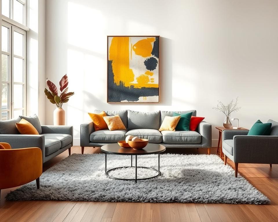 Wat zijn verrassende accentkleuren voor een grijs interieur?