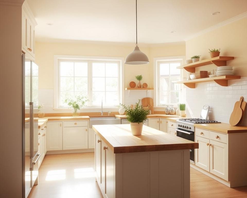 Welke kleur maakt een keuken gezellig en licht?