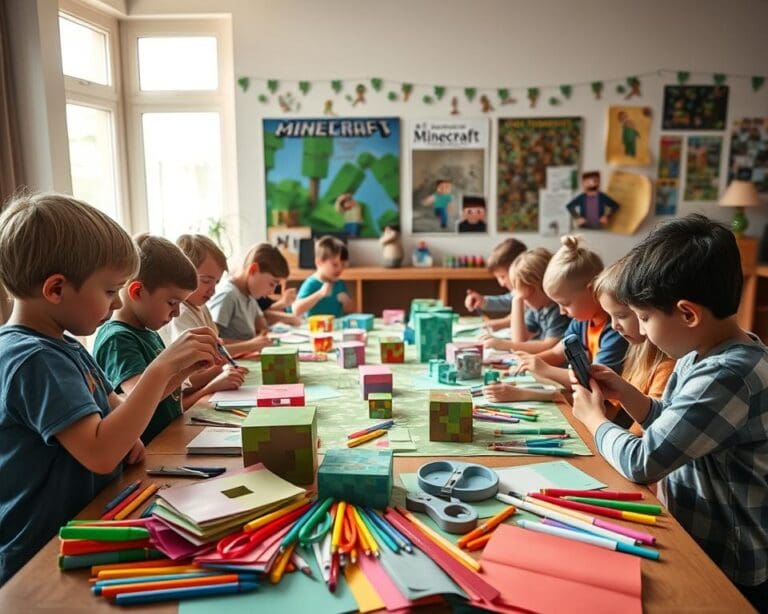 Welke knutselmaterialen passen bij Minecraft thema?