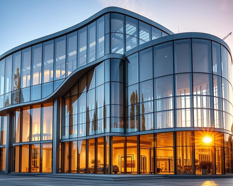 elegante architectuur met glas en staal
