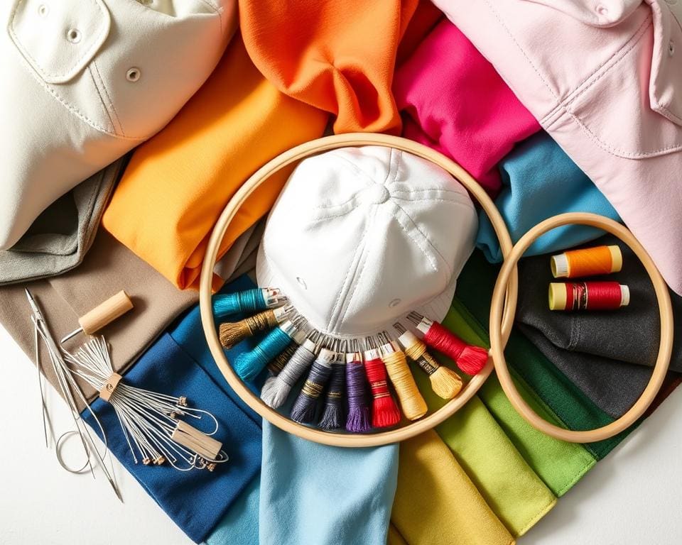 materialen voor geborduurde petten