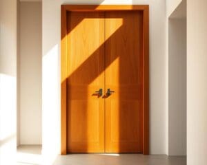 Een moderne houten deur als eyecatcher in huis