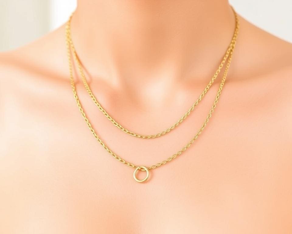verstelbare dubbele ketting goud