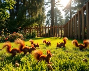 Hoe krijg ik eekhoorns in mijn tuin?
