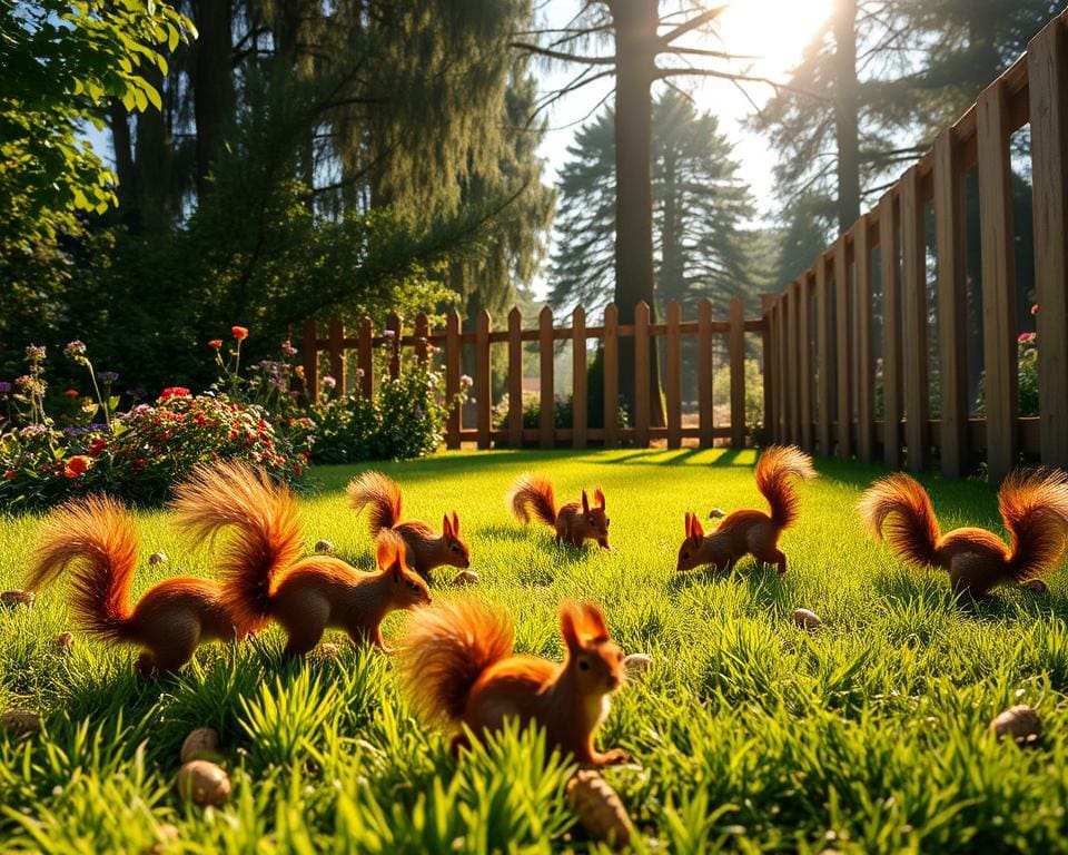 Hoe krijg ik eekhoorns in mijn tuin?