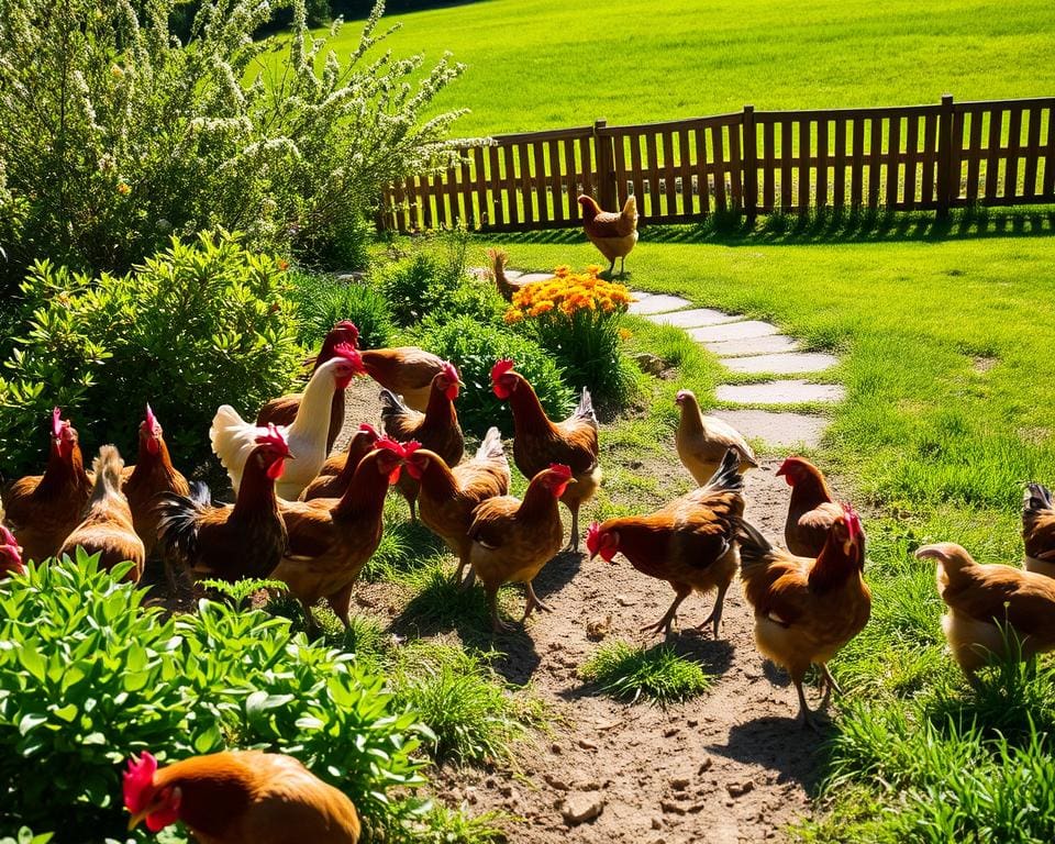 Welke kippen kunnen los in de tuin?