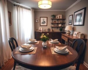 Hoe richt je een kleine eetkamer gezellig in?