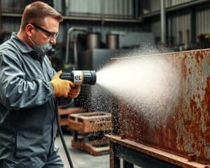 Hoe verwijder je roest en verfresten door stralen?