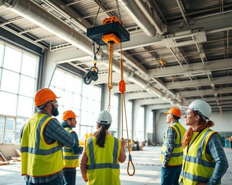 Hoe werkt veilig hijsen bij indoor montage?