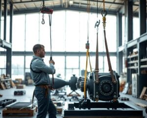 Wat doet een installateur met gespecialiseerde hijsmiddelen?