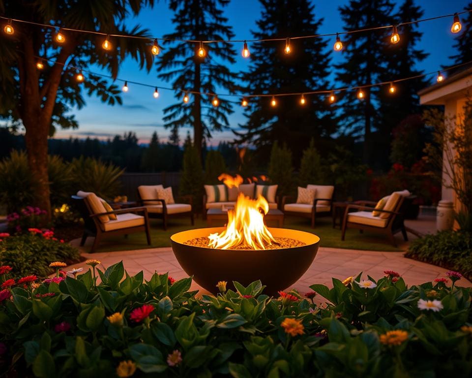 Hoe richt je een sfeervolle tuin met vuurkolf in?