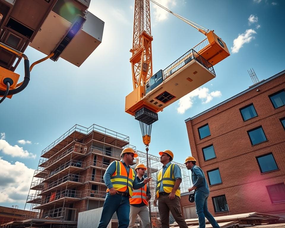 Hoeflon kraan voor bouwprojecten